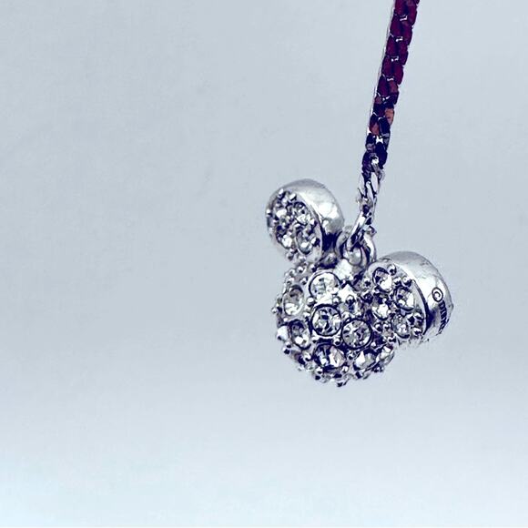 Mickey Mouse Herringbone Chain Earrings by Arribas Brothers Disney Swarovski - Picture 3 of 9
